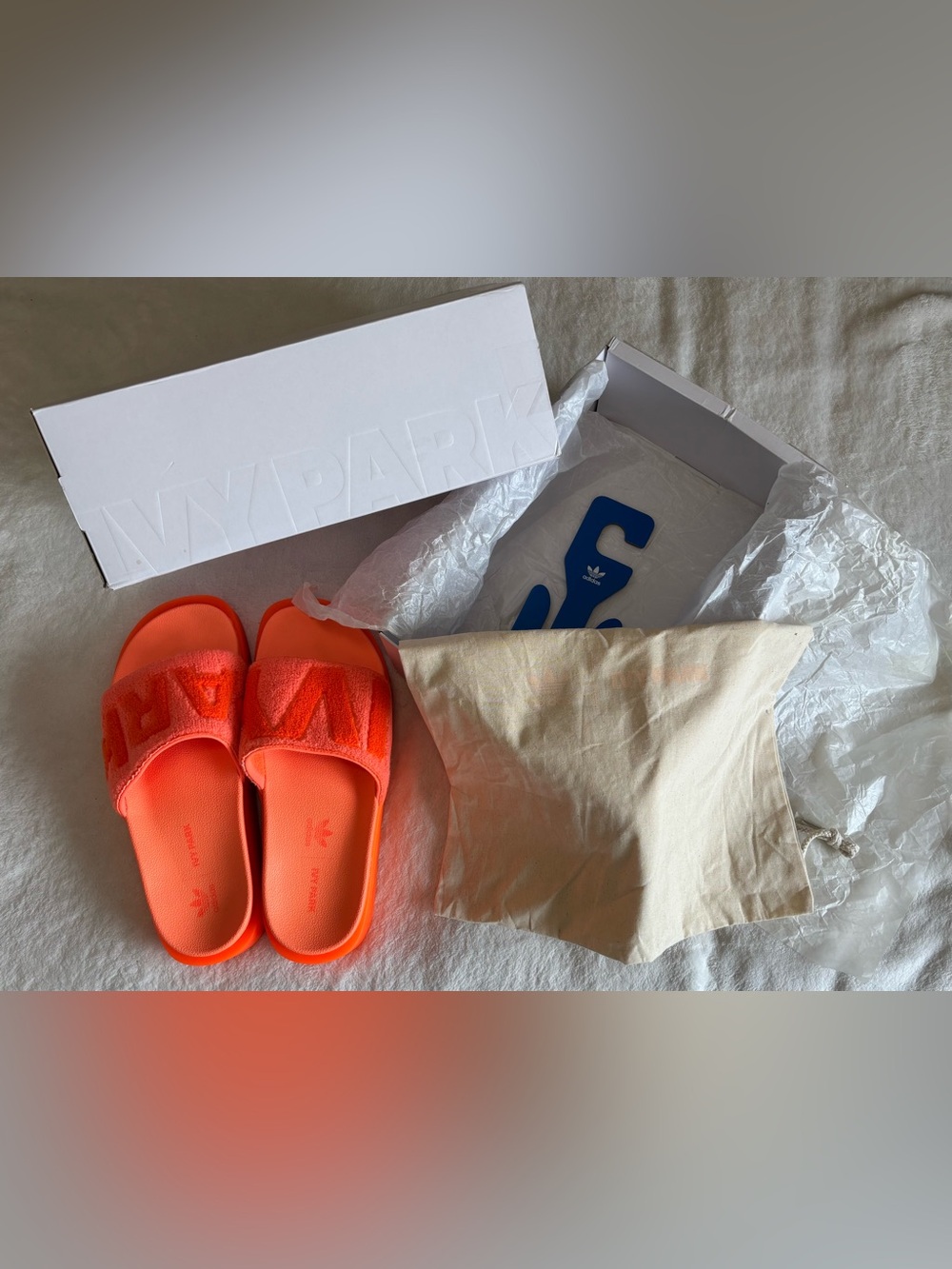 Adidas IVY PARK size US 10 Neon Coral Slide Sandals